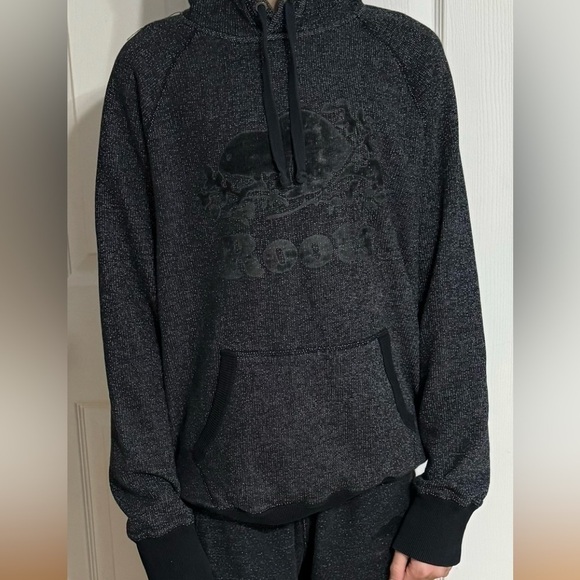 ROOTS Dark Grey Men’s Small Salt & Pepper 2 Piece Jogging Suit Hoodie Sweatpants - Picture 4 of 13